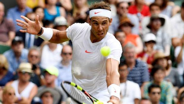 Rafael Nadal durante su partido de cuartos de final ante Del Potro